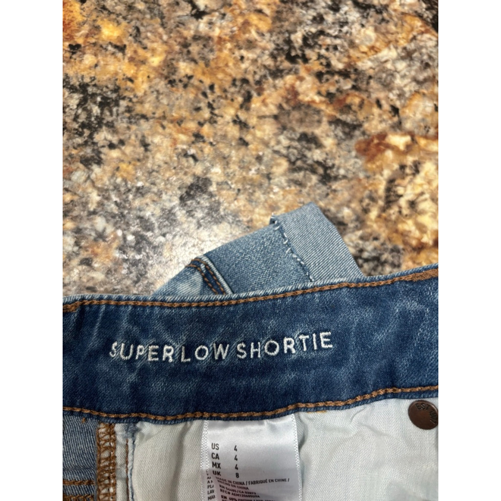 American Eagle “Super Low Shortie” Distressed Denim Shorts - Picture 6 of 7